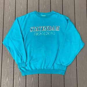Vintage 90’s MS Statendam Cruise Ship Teal Crewneck Sweater Men’s Size XL